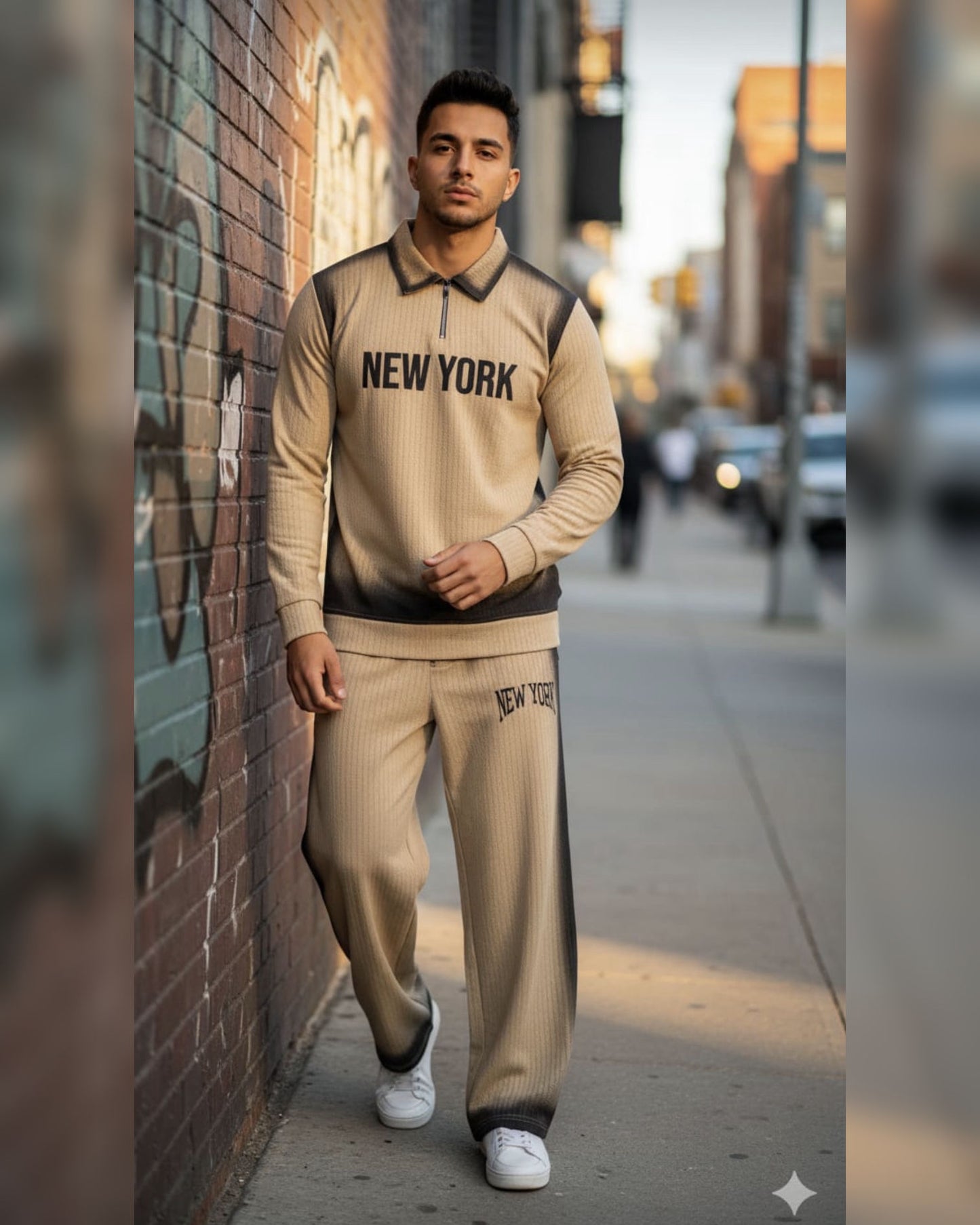 Cream Tracksuit – Stylish Slim Fit Sportswear for Gym, Jogging & Casual Wear