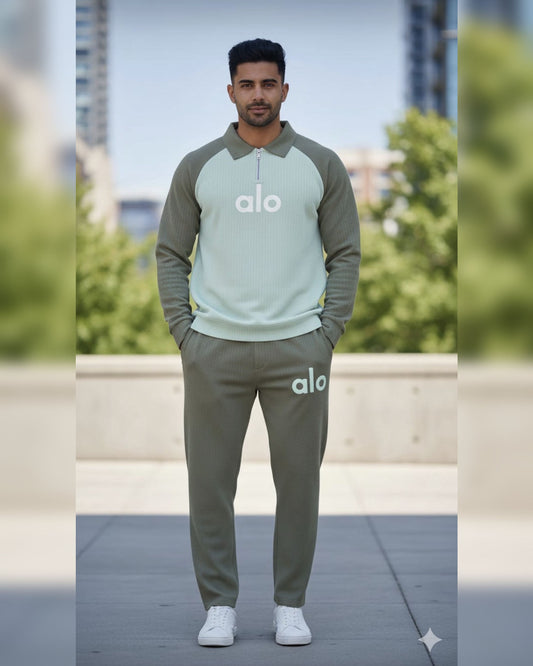 Green & Sky Tracksuit – Stylish Slim Fit Sportswear for Gym, Jogging & Casual Wear