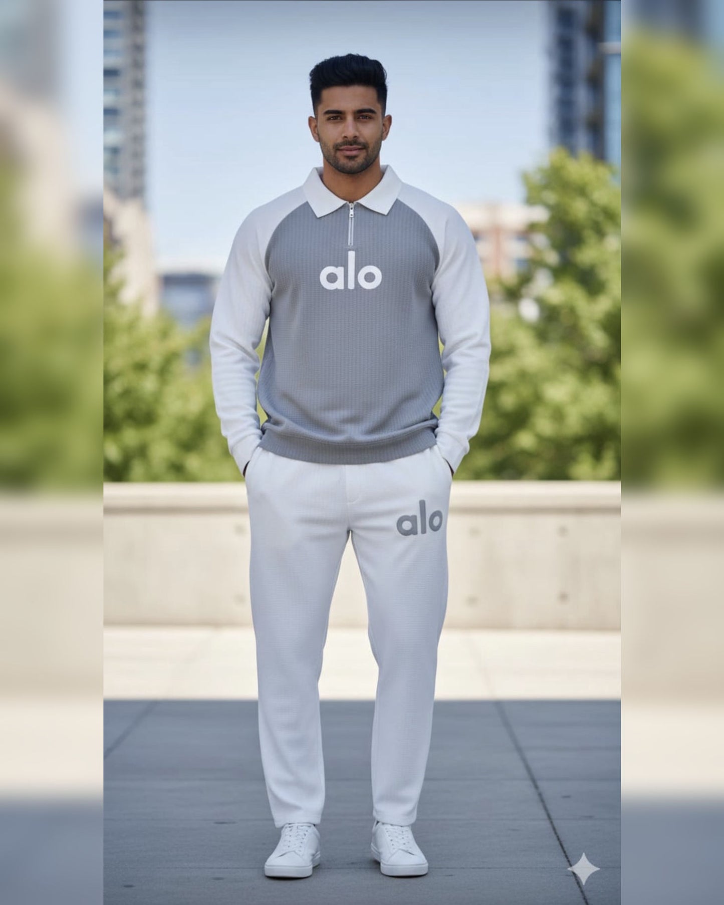 White & Grey Tracksuit – Stylish Slim Fit Sportswear for Gym, Jogging & Casual Wear
