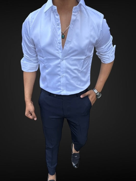 Satin Shirt & Adj Lycra Pant - Combo