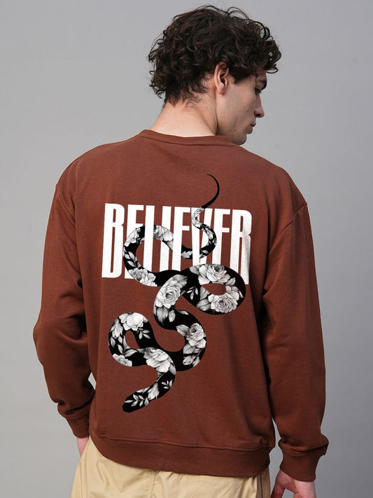 Faith and Flora Brown Drop Shoulder Premium Terry Sweatshirt