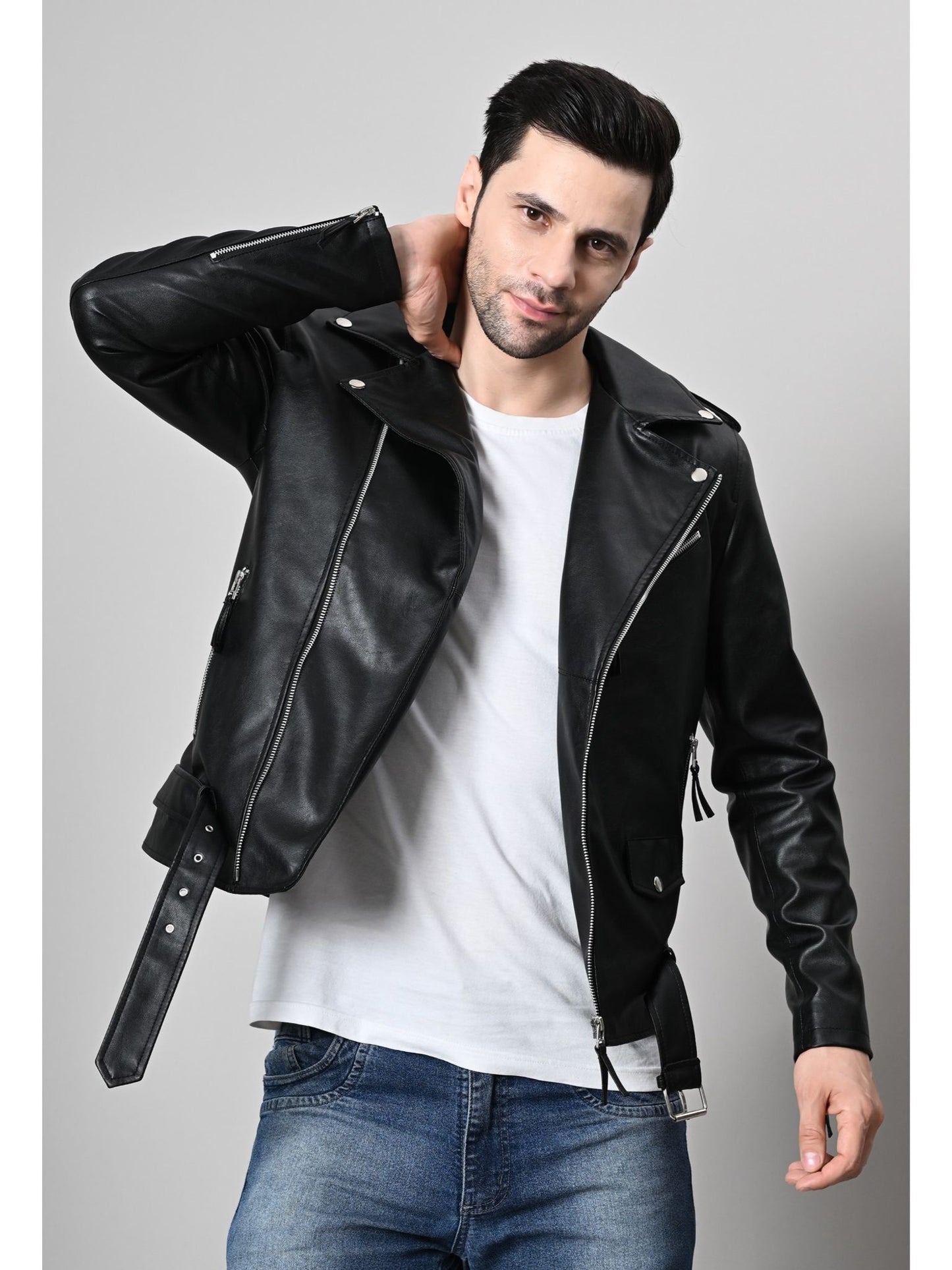 Black leather jacket with premium quality