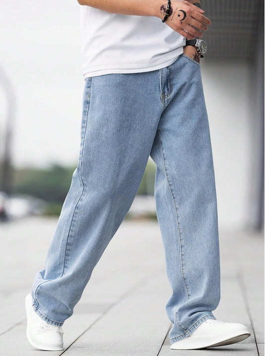 Light blue jeans for man