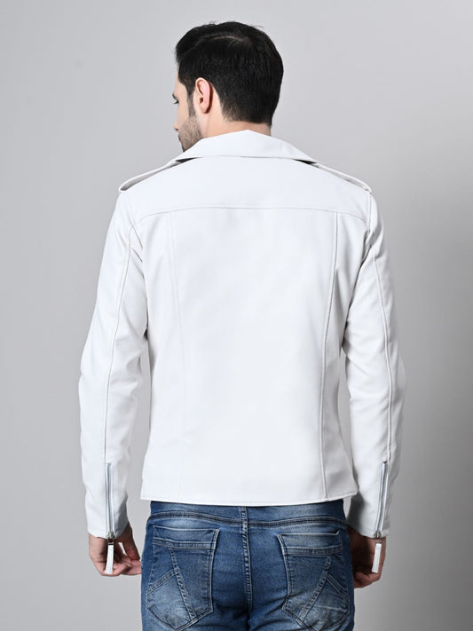 White leather jacket for men