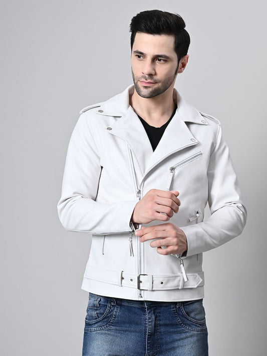 White leather jacket for men