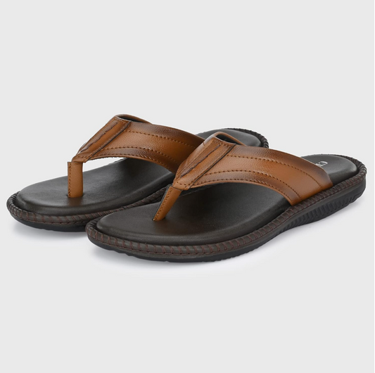 Men’s Brown Leather Slippers