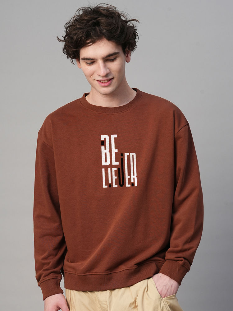 Faith and Flora Brown Drop Shoulder Premium Terry Sweatshirt