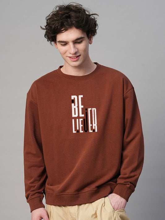 Faith and Flora Brown Drop Shoulder Premium Terry Sweatshirt